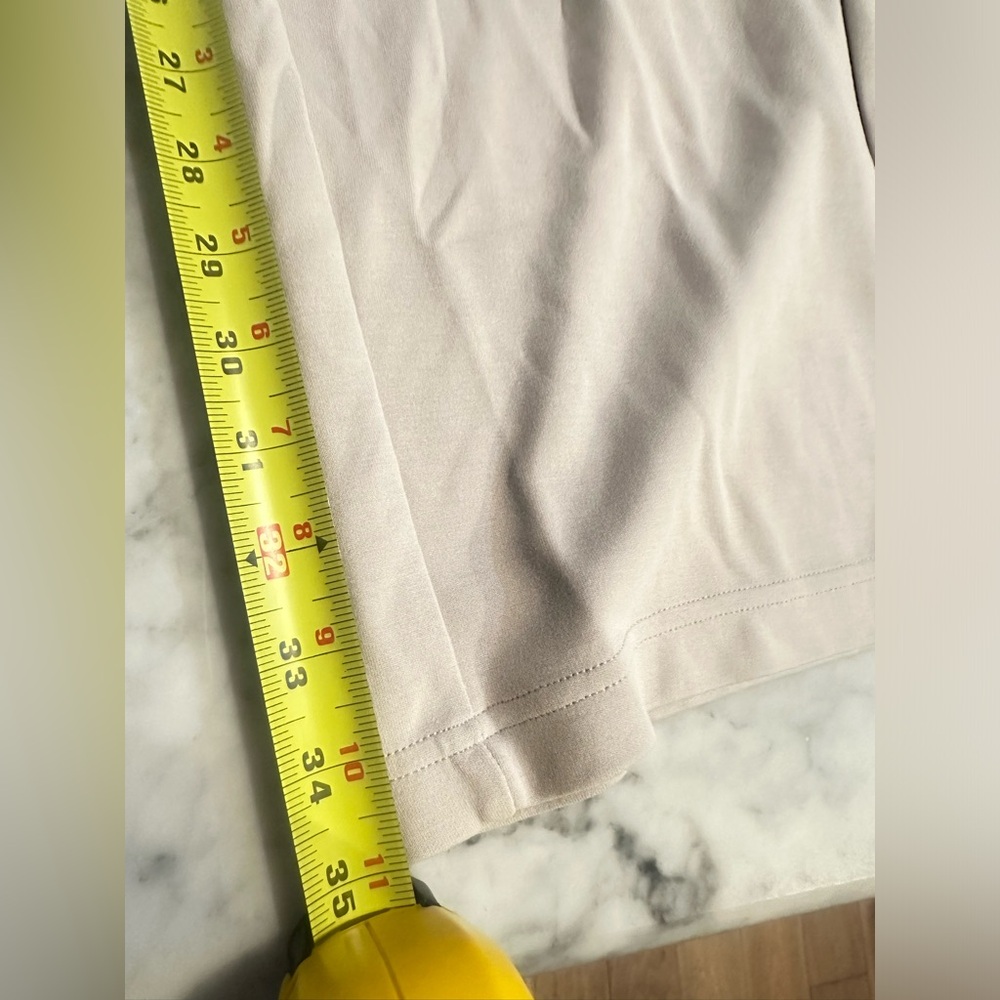 Athleta Seasoft Mid Rise Straight Crop Pants Beige Tan Size M Soft Lounge - Picture 6 of 8